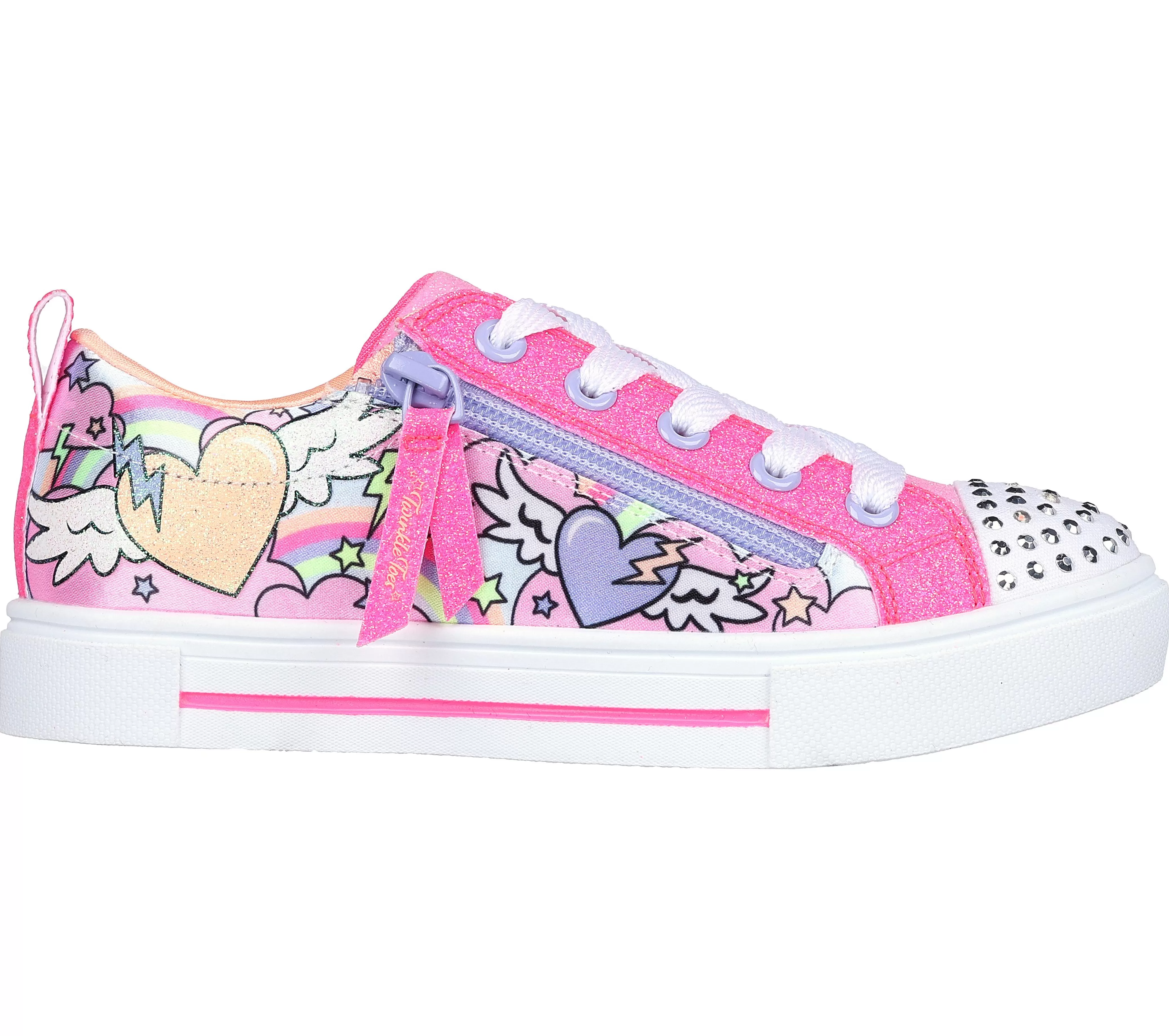 SKECHERS Twinkle Toes: Twinkle Sparks - Flying Hearts | Niños Con Cordones | Con Luces